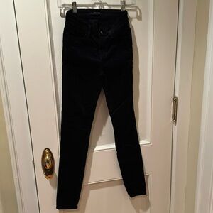 J Brand Maria High Rise Skinny blk velvet jean Sz 24